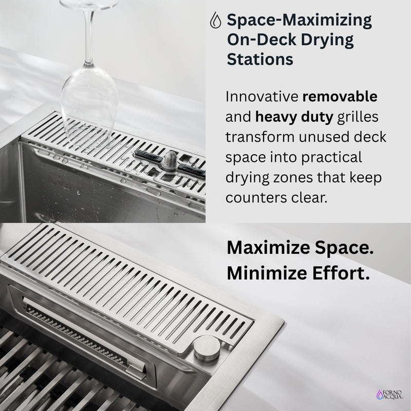 FORNO ACQUA MultiSINK kit with Integrated Waterfall Rinsing and Glass Washing Station.  Includes Chef Faucet and Accessories.