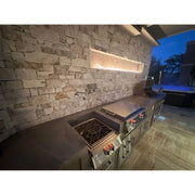 Kokomo Grills Luxury Outdoor Kitchen BBQ Grill Island with stainless steel burners, infrared searing, and sleek dark countertops.