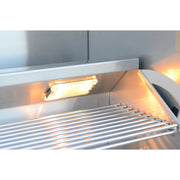 Kokomo Grills 40” Professional Built in Gas Grill with stainless steel interior oven light and ceramic sear burning briquette system.