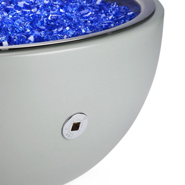 HPC Fire Inspired 120 VAC Aluminum Spun Bowls with lightweight aluminum body, 120 VAC electronic ignition, and vibrant blue fire glass.