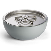HPC Fire Inspired 120 VAC Aluminum Spun Bowl in silver with liquid propane burner and durable lightweight spun aluminum build.