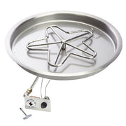 HPC Fire Inspired Round Bowl Inserts 120VAC Natural Gas stainless steel burner with ignition and control panel for outdoor fire pits