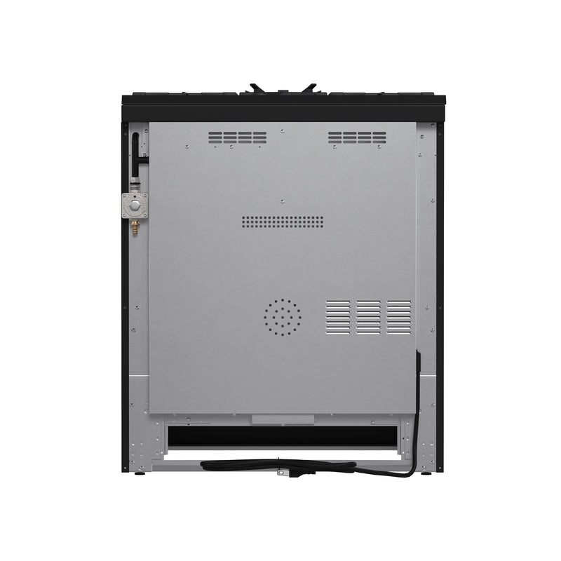 Forno Leonardo Espresso 30" Freestanding Gas Range in Black, 5 Burners, Cast-Iron Grates, with Stainless Steel Handles, FFSGS1116-30BLK