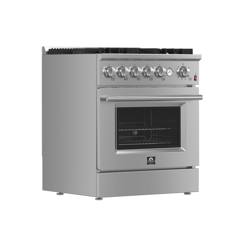 Forno Giovanni 30" Freestanding Gas Range in Stainless Steel, Air Fry, 5 Burners, FFSGS6274-30