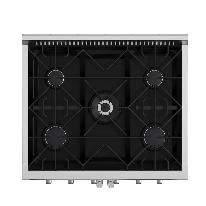 Forno Galiano 30" Freestanding French Door Gas Range, 5 Burners, Convection Fan, FFSGS6444-30
