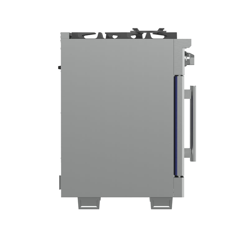 Forno Capriasca 30" Freestanding French Door Gas Range, Brass Burners, 5 Burners, FFSGS6460-30