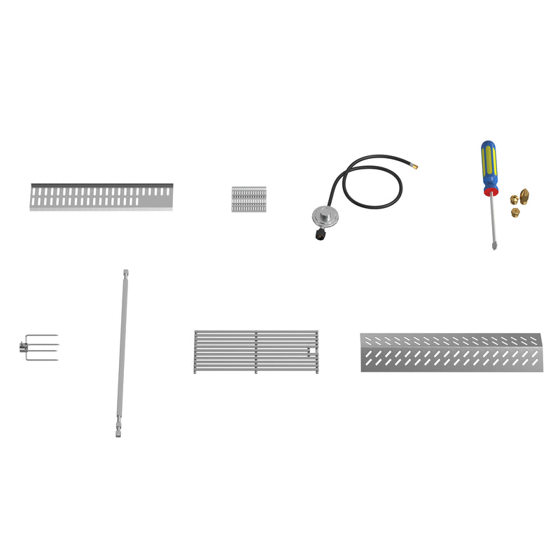 Forno All'Aperto Outdoor Kitchen Island with 87,600 BTU Gas Grill, 18" Pizza Oven, Bar & Beverage Center, FODKT2551BLK