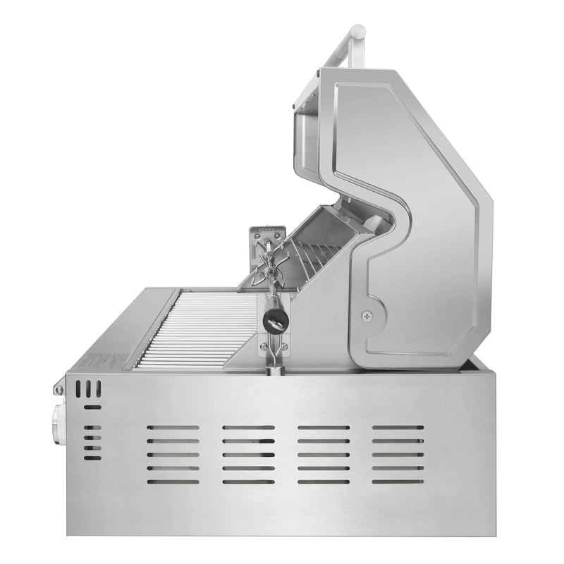 Cosmo 32" Built-In Propane Gas Grill in Stainless Steel, 5 Burners, Infrared Rotisserie, LED Lighting, COS-BGGN325K