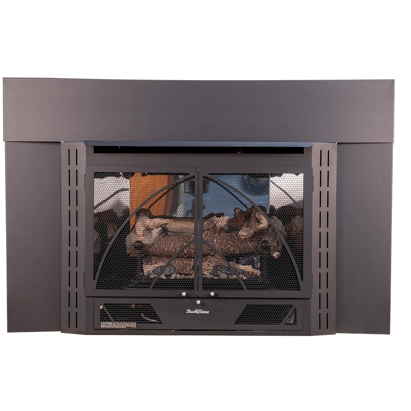 Buck Stove 34" Model 34ZC Contemporary Ventless Gas Stove, 33,000 BTU, Variable Speed Blower, Millivolt System