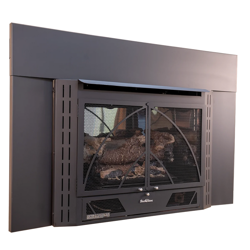 Buck Stove 34" Model 34ZC Contemporary Ventless Gas Stove, 33,000 BTU, Variable Speed Blower, Millivolt System