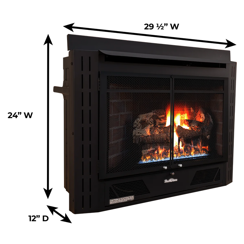 Buck Stove Model 34ZC Manhattan Non-Vent Gas Stove, 33,000 BTU, Blower, Oxygen Depletion Sensor, Piezo Ignition