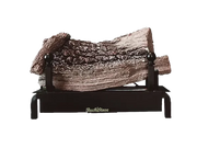 Wood logs on a black stand with 'BuckStove' branding on a white background