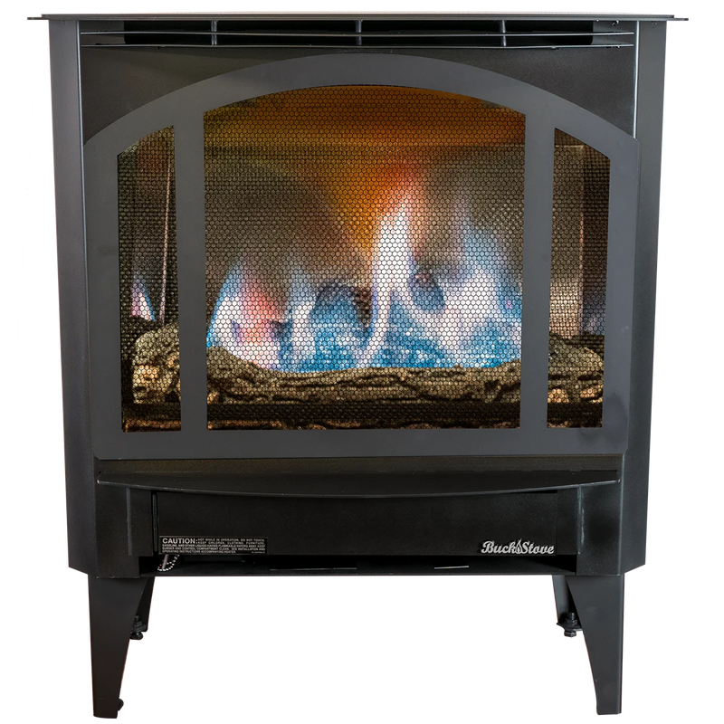 Buck Stove Model T-33 Non-Vent Gas Stove, 32,000 BTU, Millivolt Control, Blower, Manufactured Home Approved, NV T-33