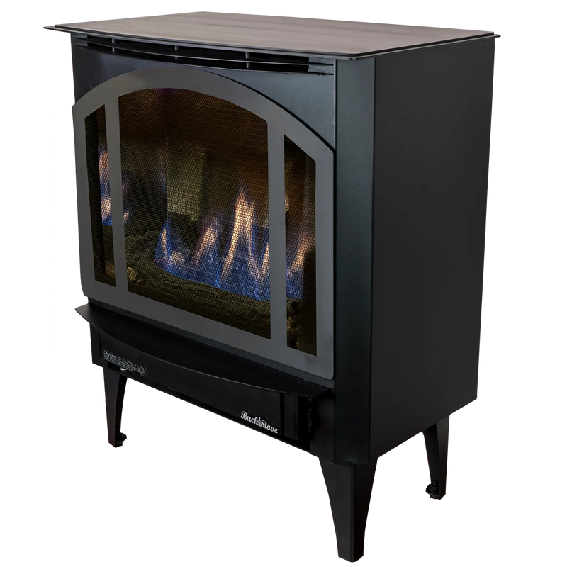 Buck Stove Model T-33 Non-Vent Gas Stove, 32,000 BTU, Millivolt Control, Blower, Manufactured Home Approved, NV T-33