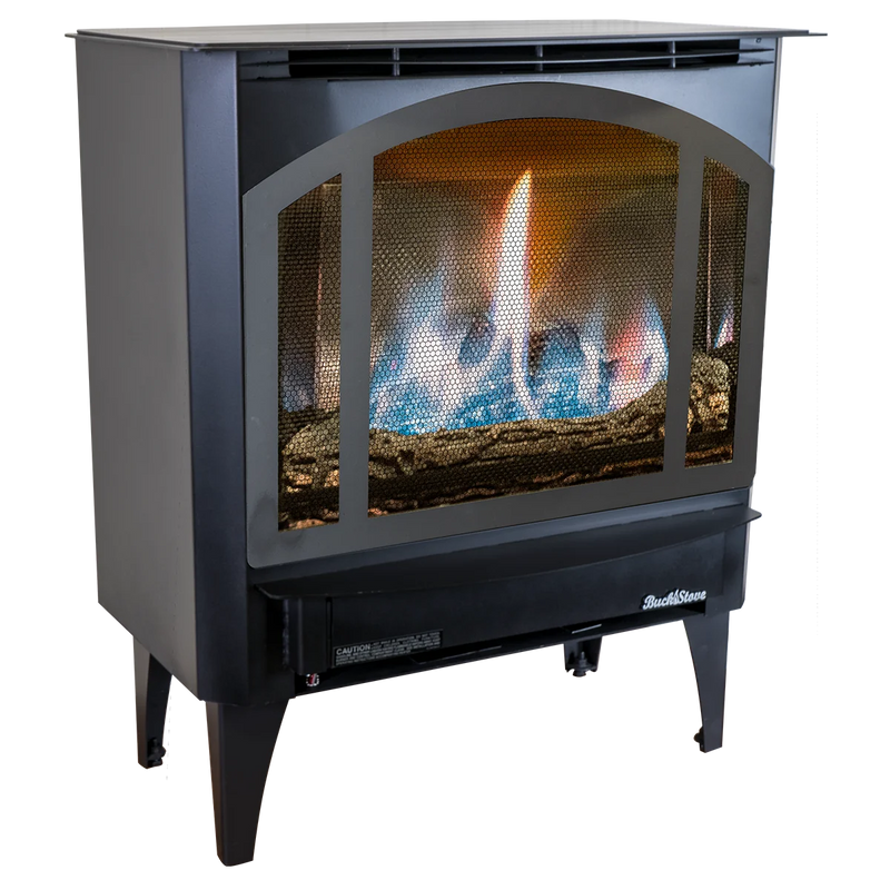 Buck Stove Model T-33 Non-Vent Gas Stove, 32,000 BTU, Millivolt Control, Blower, Manufactured Home Approved, NV T-33