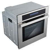 Cosmo 24" Lumin Collection Single Electric Wall Oven in Stainless Steel, 8 Functions, True European Convection, C106SIX-PT