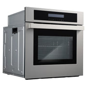 Cosmo 24" Lumin Collection Single Electric Wall Oven in Stainless Steel, 8 Functions, True European Convection, C106SIX-PT