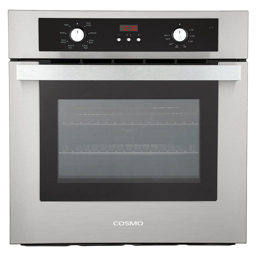 Cosmo 24" Lumin Collection Single Electric Wall Oven in Stainless Steel, 8 Functions, Turbo True European Convection, C51EIX