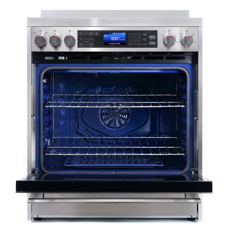 Cosmo 30" Vista Collection 5.0 cu. ft. Freestanding Electric Range in Stainless Steel, True Convection, 5 Burners, COS-305AERC