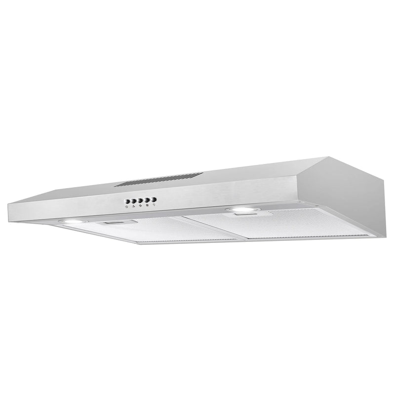 Cosmo 30" Delta Collection Under Cabinet Range Hood in Stainless Steel, 3-Speed Motor, LED Lights, COS-5U30