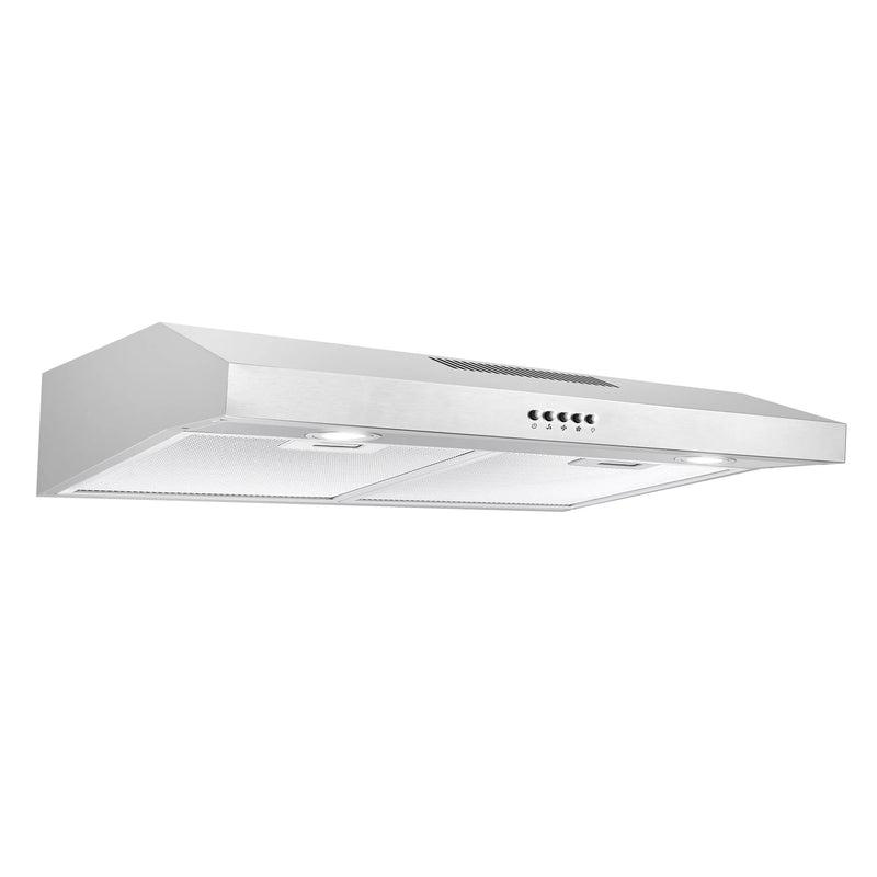 Cosmo 30" Delta Collection Under Cabinet Range Hood in Stainless Steel, 3-Speed Motor, LED Lights, COS-5U30