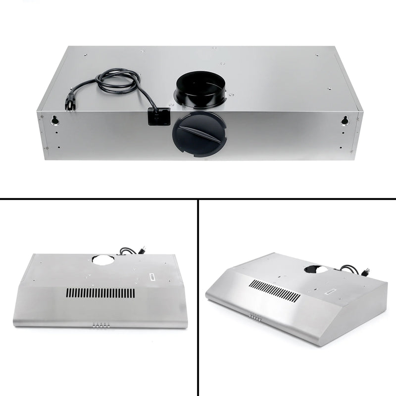 Cosmo 30" Delta Collection Under Cabinet Range Hood in Stainless Steel, 3-Speed Motor, LED Lights, COS-5MU30