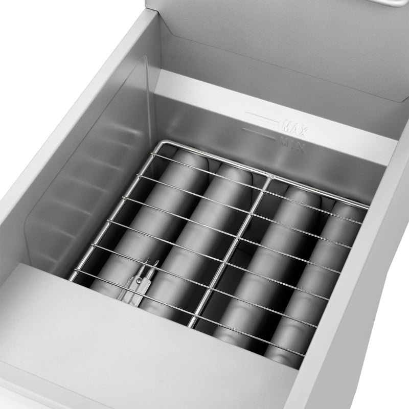 Forno Commerciale Natural Gas Deep Fryer, 4 Burners 120,000 BTU, 50 lbs Oil Capacity