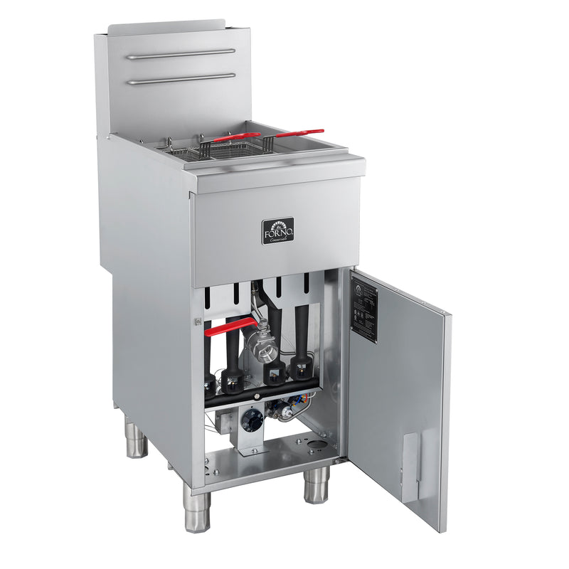Forno Commerciale Natural Gas Deep Fryer, 4 Burners 120,000 BTU, 50 lbs Oil Capacity