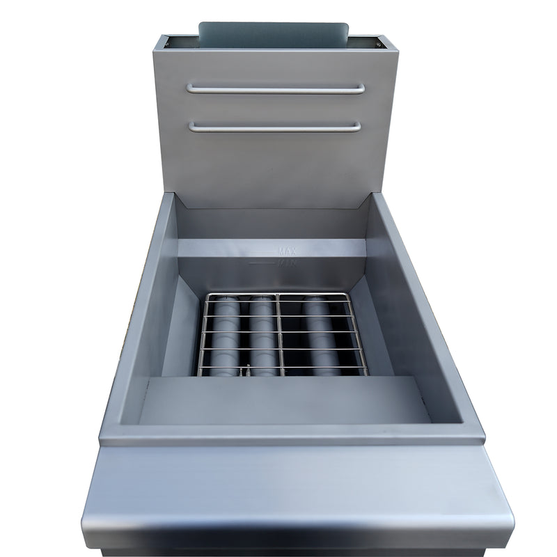 Forno Commerciale Natural Gas Deep Fryer, 4 Burners 120,000 BTU, 50 lbs Oil Capacity