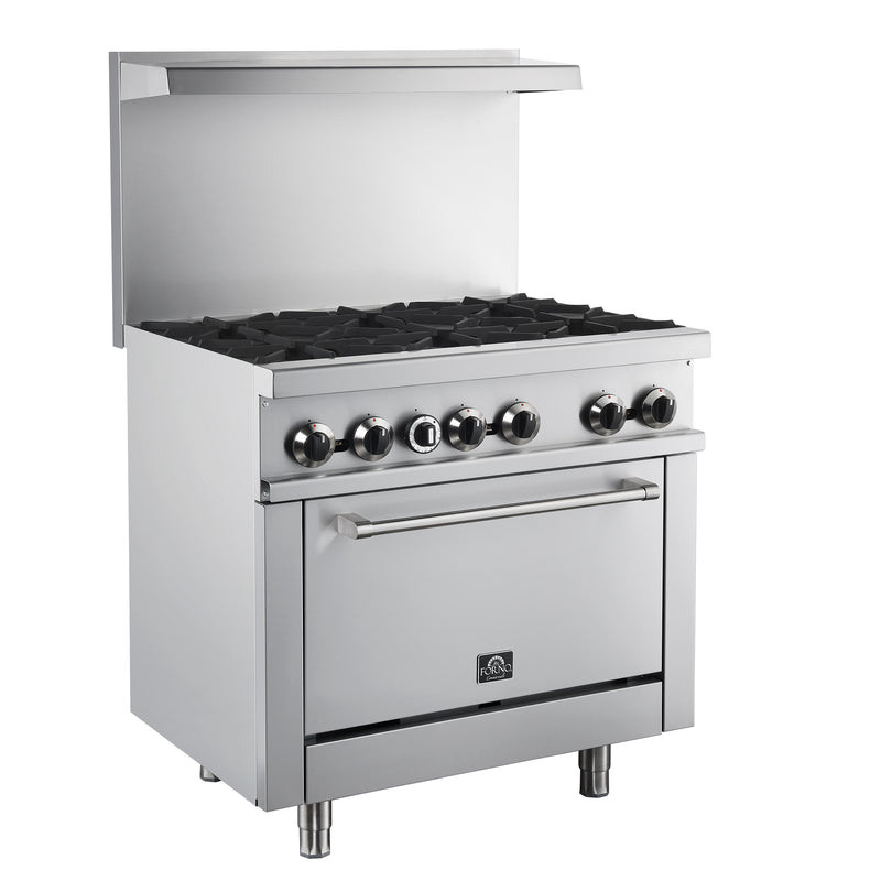 Forno Commerciale 36 Inch Gas Range with 6 Burners