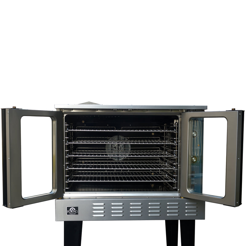 Forno Commerciale Convection Gas Oven, 3 burners 54,000 BTU, 150–500°F, stainless steel, NG/LP convertible