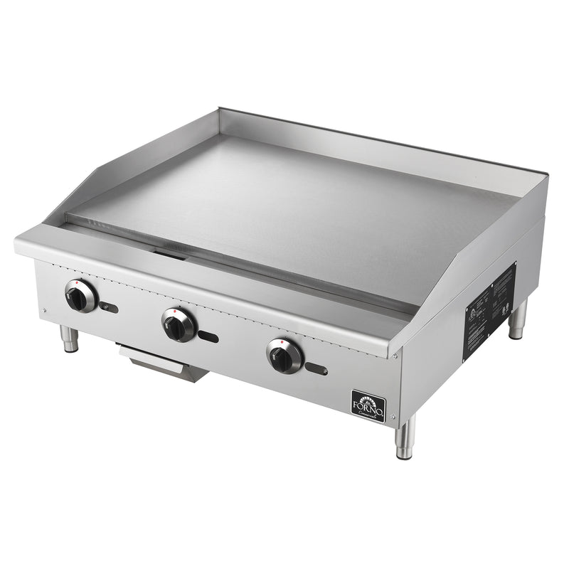 Forno Commerciale 36 Inch Gas Griddle, 3 Burners
