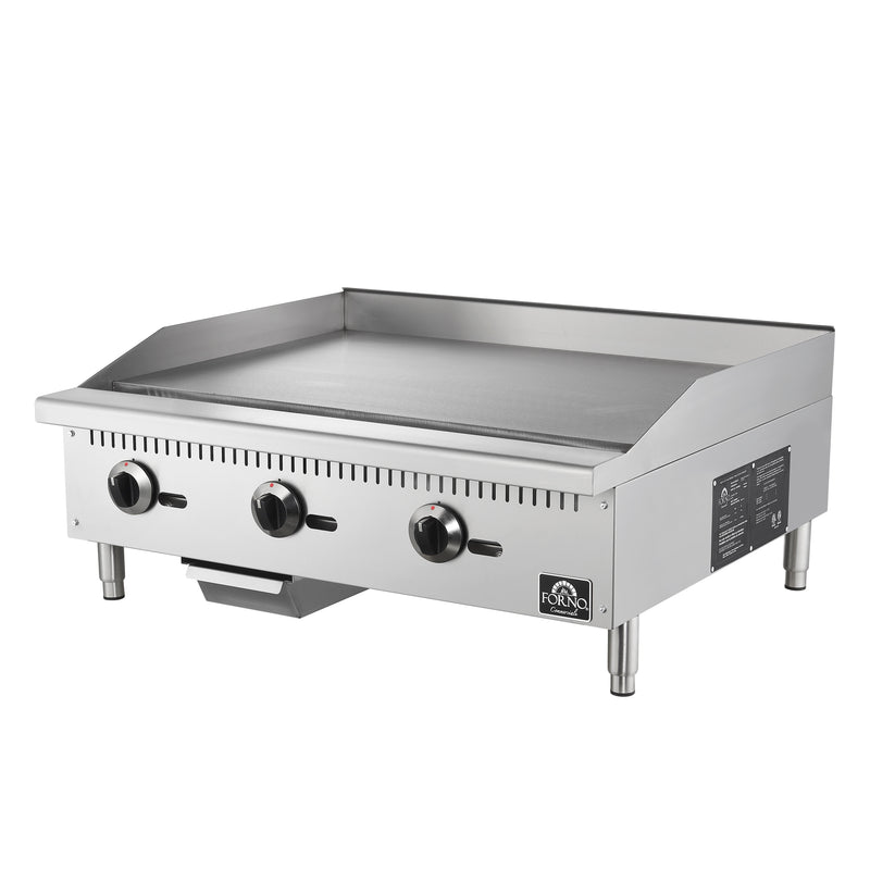 Forno Commerciale 36 Inch Gas Griddle, 3 Burners