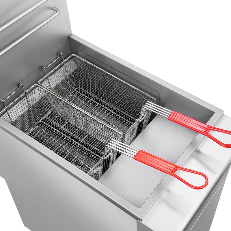 Forno Commerciale Propane Gas Deep Fryer, 3 Burners 90,000 BTU, 40 lbs Oil Capacity