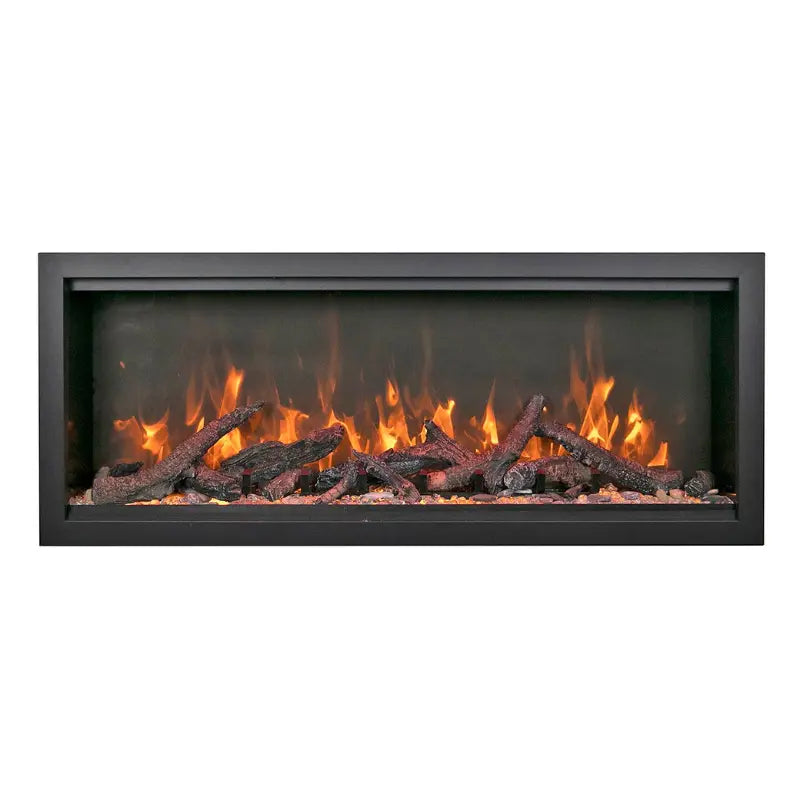 Amantii Symmetry 34'' Extra Tall & Deep Recessed Linear Indoor/Outdoor Electric Fireplace