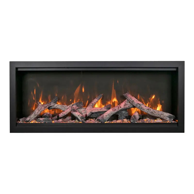 Amantii Symmetry 34'' Extra Tall & Deep Recessed Linear Indoor/Outdoor Electric Fireplace