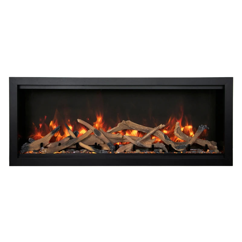 Amantii Symmetry 34'' Extra Tall & Deep Recessed Linear Indoor/Outdoor Electric Fireplace