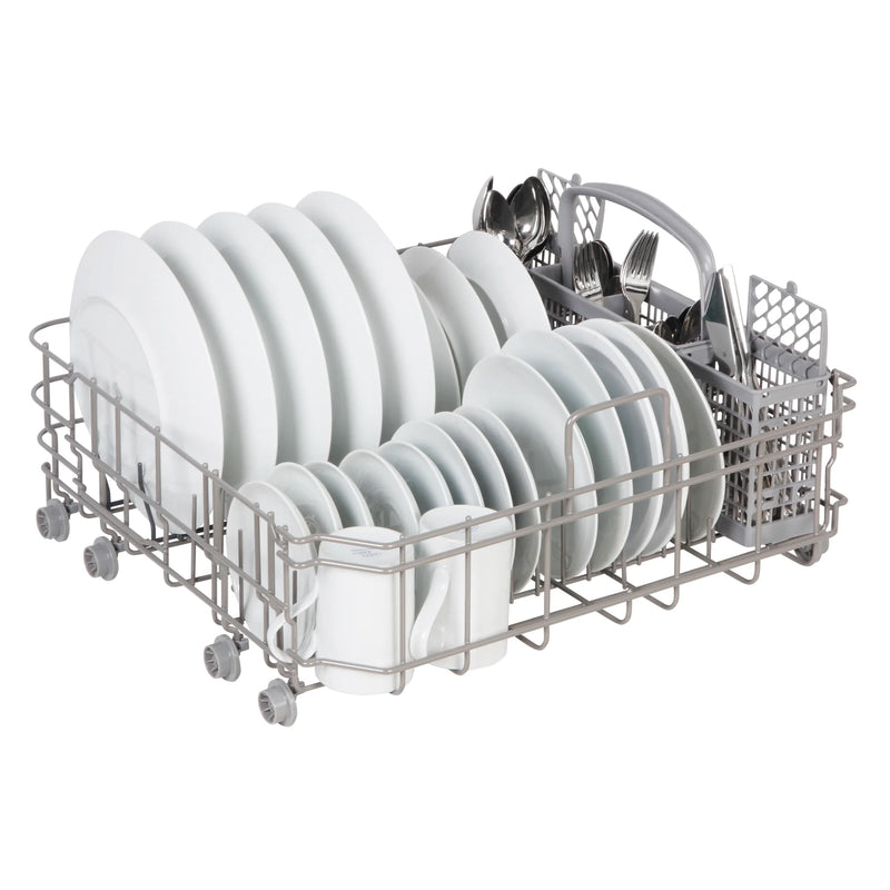 Cosmo 24" Built-In Tall Tub Dishwasher in Fingerprint Resistant Stainless Steel, Quiet 52 dBA, Adjustable Upper Rack, COS-DWD24FBR