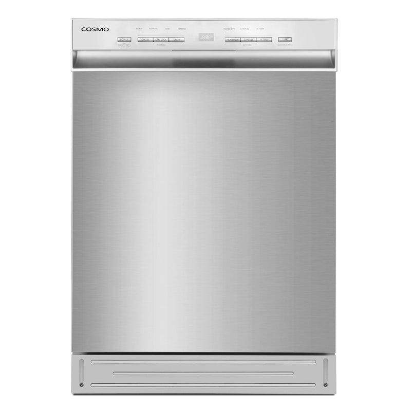 Cosmo 24" Built-In Tall Tub Dishwasher in Fingerprint Resistant Stainless Steel, Quiet 52 dBA, Adjustable Upper Rack, COS-DWD24FBR