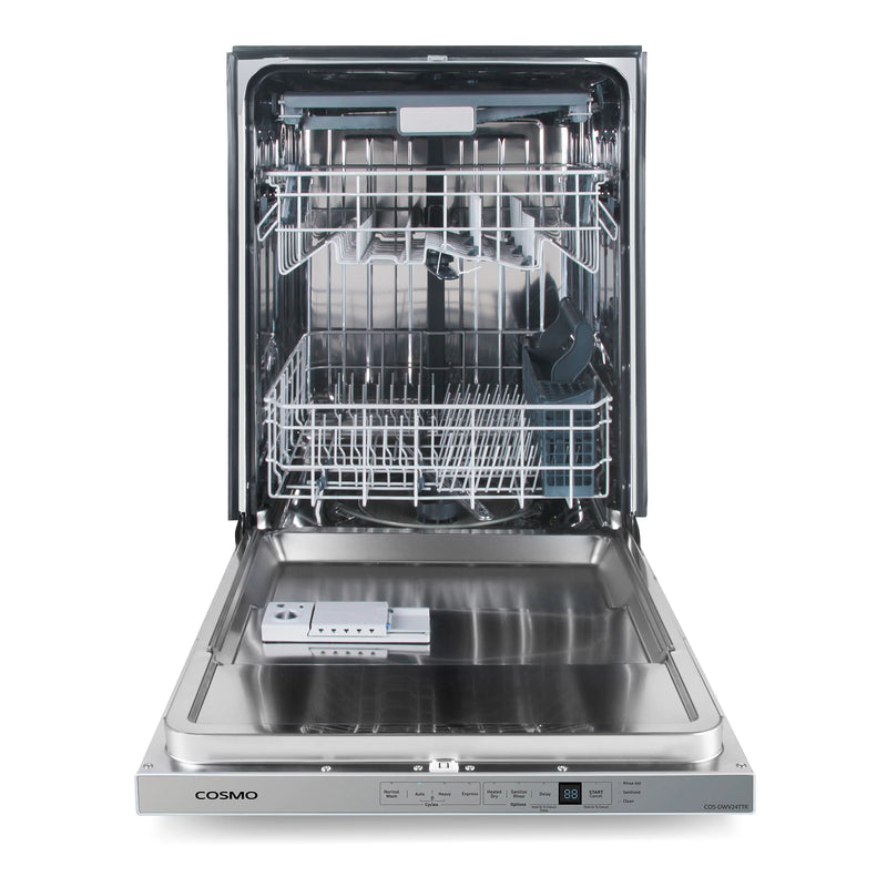 Cosmo 24" Vista Collection Built-In Dishwasher in Stainless Steel, Advanced Sanitize Technology, Ultra-Quiet 48 dBA, COS-DWV24TTR