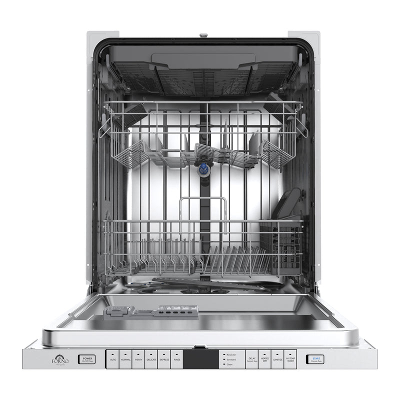 Forno Rivestito 24" Built-In Panel Ready Dishwasher, Energy Star Certified, Quiet 45 dB Operation, Stainless Steel Interior, FDWBI8011-24