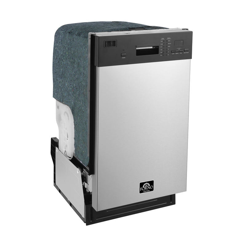 Forno Polo 18" Built-In Dishwasher in Stainless Steel, 8 Place Settings, 6 Wash Programs, ENERGY STAR Certified, FDWBI8041-18S