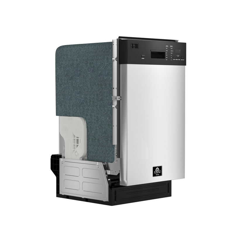 Forno Polo 18" Built-In Dishwasher in Stainless Steel, 8 Place Settings, 6 Wash Programs, ENERGY STAR Certified, FDWBI8041-18S