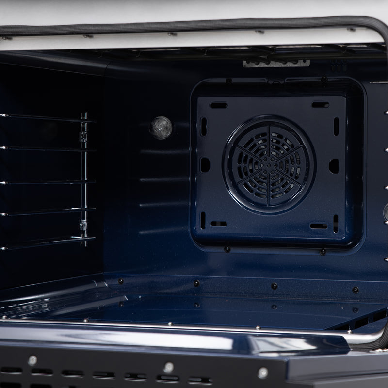 Forno Massimo 30" Freestanding Dual Fuel Range in Black with 5 Sealed Burners, Air Fryer Kit, Wok Support & Griddle in Black with Antique Brass Accents, FFSGS6125-30BLK