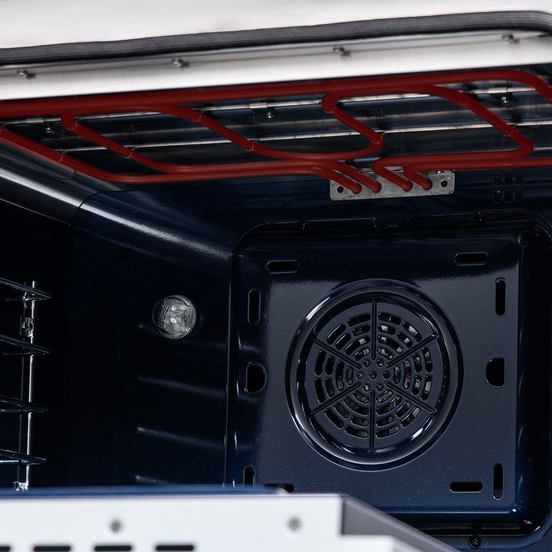 Forno Massimo 30" Freestanding Dual Fuel Range in White with 5 Sealed Burners, Air Fryer Kit, Wok Support & Griddle in White with Antique Brass Accents, FFSGS6125-30WHT