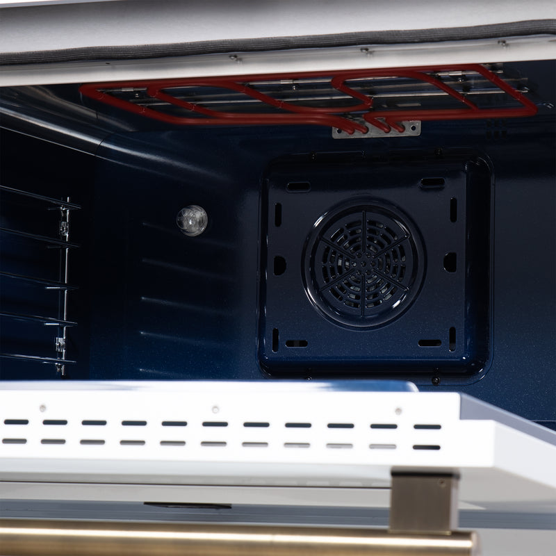 Forno Massimo 36" 5.36 cu. ft. Freestanding Dual Fuel Range with 6 Sealed Burners, Air Fryer Kit, Wok Support & Griddle in Black with Antique Brass Accents, FFSGS6125-36WHT