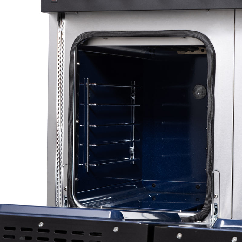 Forno Massimo 48" Freestanding Dual Fuel Range in Black, with 8 Sealed Burners, Air Fryer Kit, Wok Support & Griddle, with Antique Brass Handles, FFSGS6125-48BLK