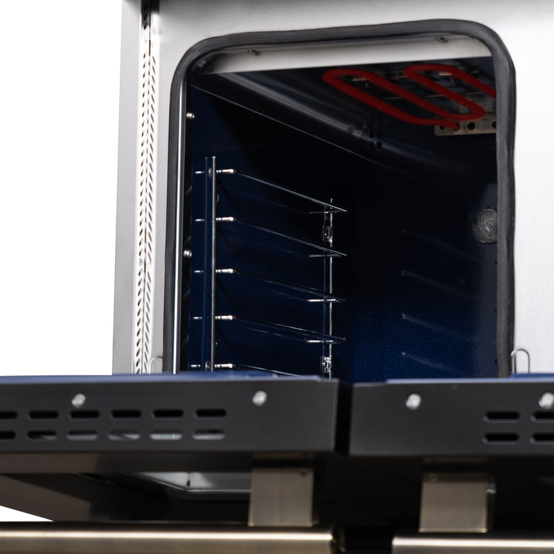 Forno Massimo 48" Freestanding Dual Fuel Range in Black, with 8 Sealed Burners, Air Fryer Kit, Wok Support & Griddle, with Antique Brass Handles, FFSGS6125-48BLK