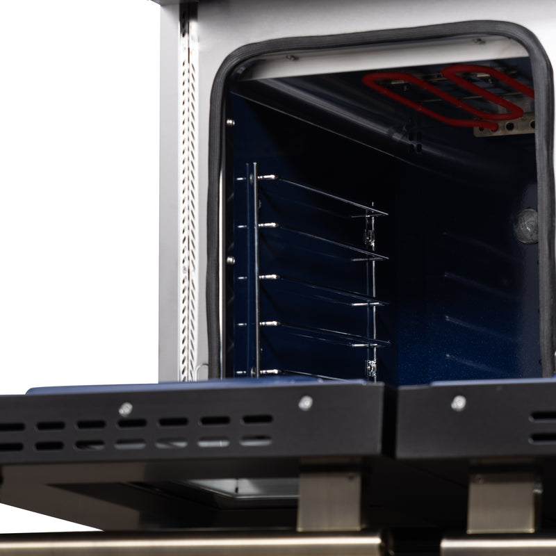 Forno Massimo 48" Freestanding Dual Fuel Range in White, with 8 Sealed Burners, Air Fryer Kit, Wok Support & Griddle, with Antique Brass Handles, FFSGS6125-48WHT