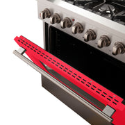 Forno Galiano 36" Freestanding Dual Fuel Range in Stainless Steel with Red Door, 6 Sealed Burners, True Convection, FFSGS6156-36RED